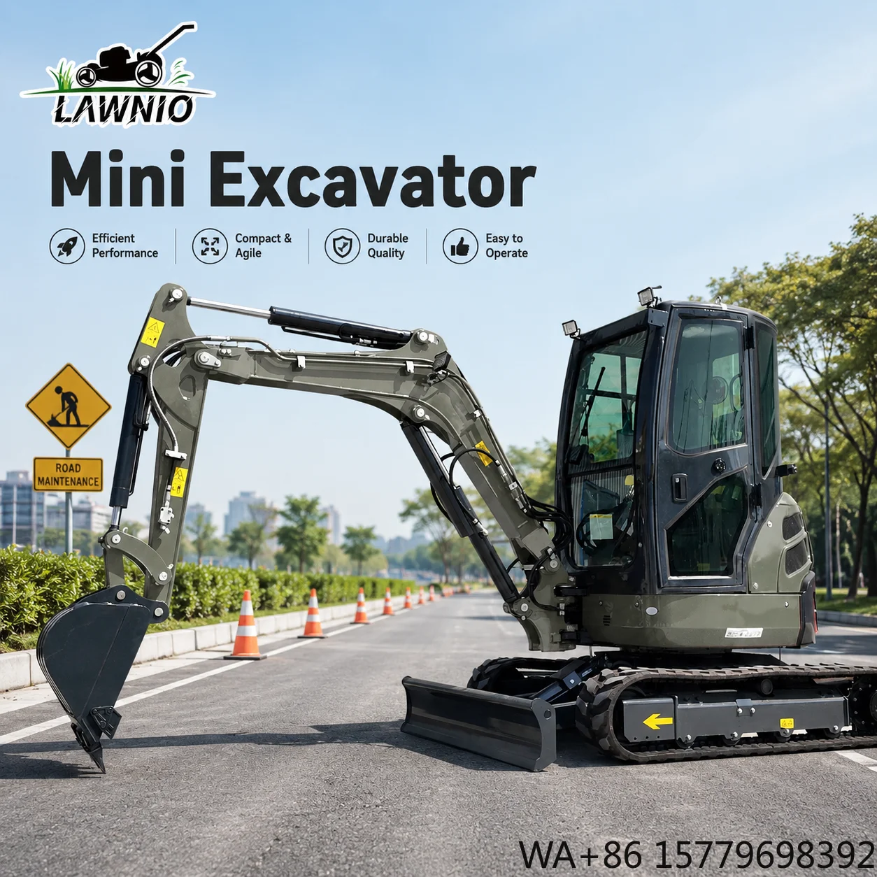 Hot Product Excavator Mini  Cabin Rubber Track Hydraulic Thumb Farm Garden Construction Pro Site Excavator Mini