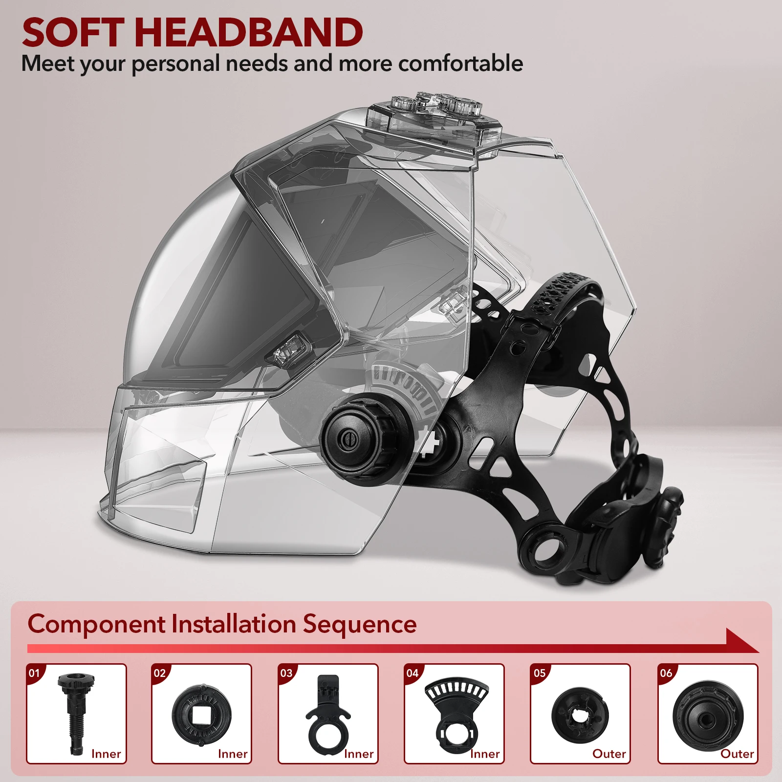 Imagem -06 - Vista Panorâmica Soldagem Capacetes Auto Escurecimento Welding Hood True Color Arc Sensor Máscara Soldador Grande Visão Ampla Sombra