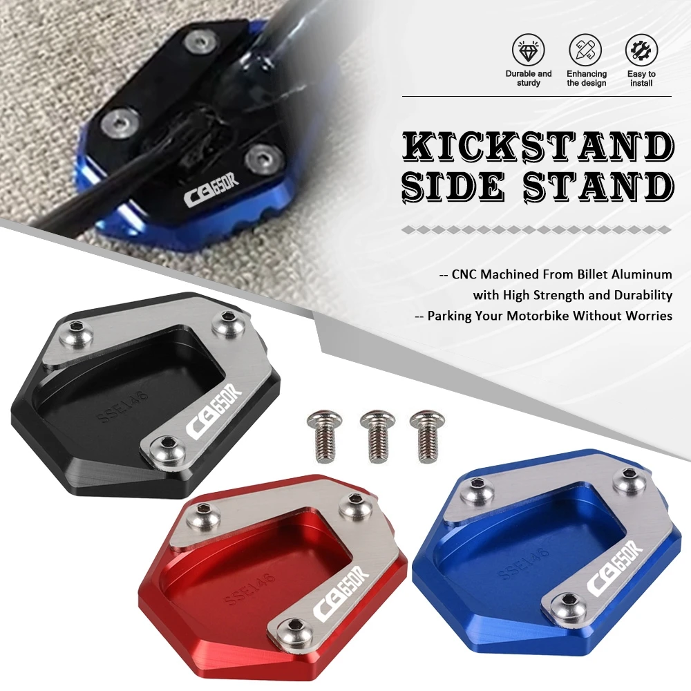 

Motorcycles Accessories Foot Side Stand Enlarger Plate Kickstand Extension For Honda CBR 500 R CBR650R VFR 800 X Crossrunner