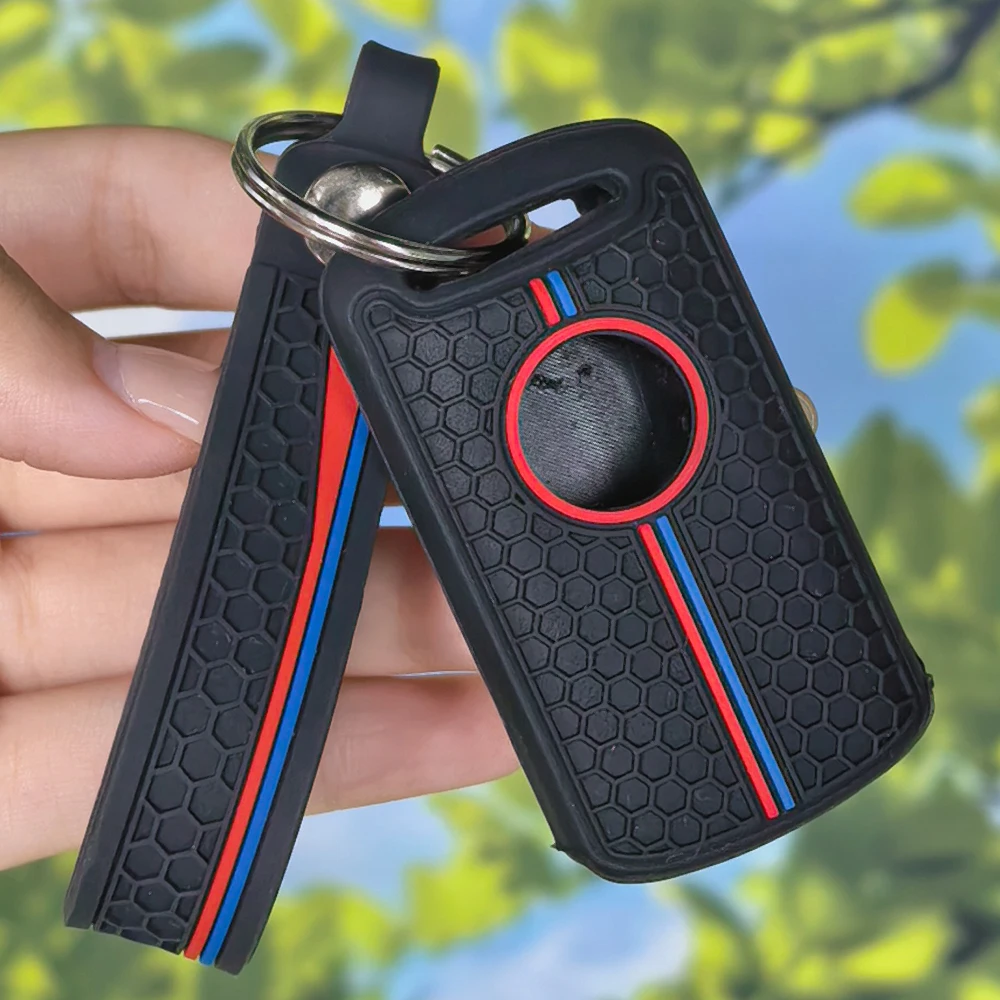 Honeycomb Styled Silicone Key Holder Shell with Keychain for YAMAHA XMax 125 250 300 400 Tricity NMAX 125 Tmax Tech Max