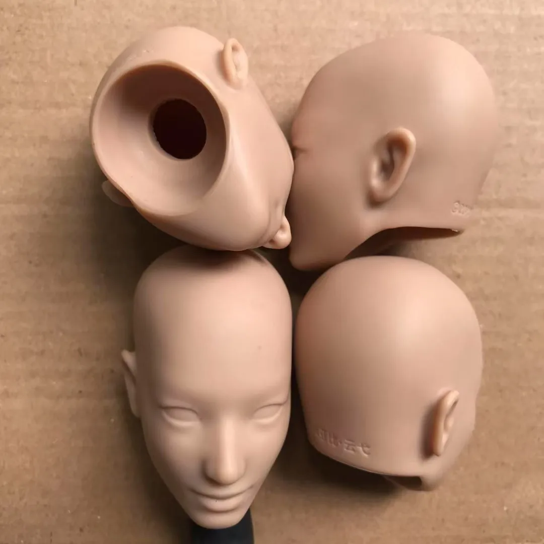 MENGF FR Color Bald Doll Heads Small Defectives With Black Dots Doll Heads Japan White Pink Beige Hungarian Latin Skin Doll Part