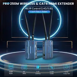 4K 250M IP TCP Wireless HDMI H265 Encoder 4K Transmitter Extender Support 1 Tx to 1 Rx 250m Wireless Bridge Audio Mixer