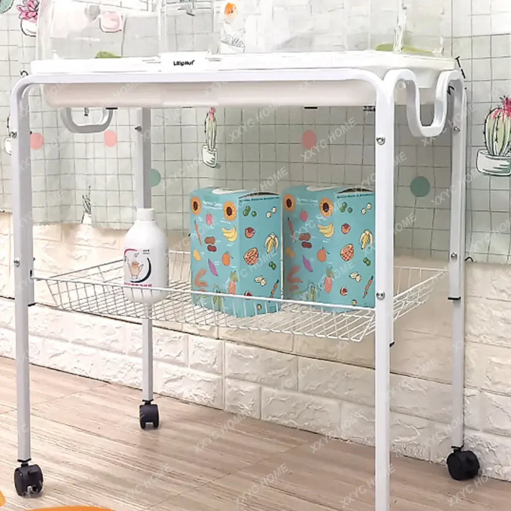 

Accessories Hangg Bird Cage Supporting Bracket Base Roller Movable Double-Layer Storage Rack