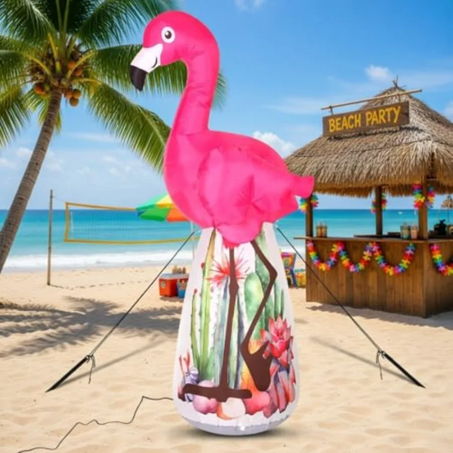 

Inflatable Outdoor Decoration Pre-lit LED Lights Beach Party Decor Coconut Tree Summer Hawaiian Party Supplies Blow up for Yard