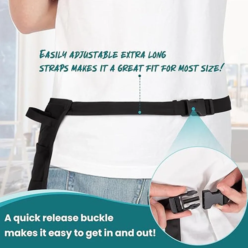 Durable Adjustable Strap Half Apron Waterproof 5 Pockets Waist Apron Work Apron Cleaning