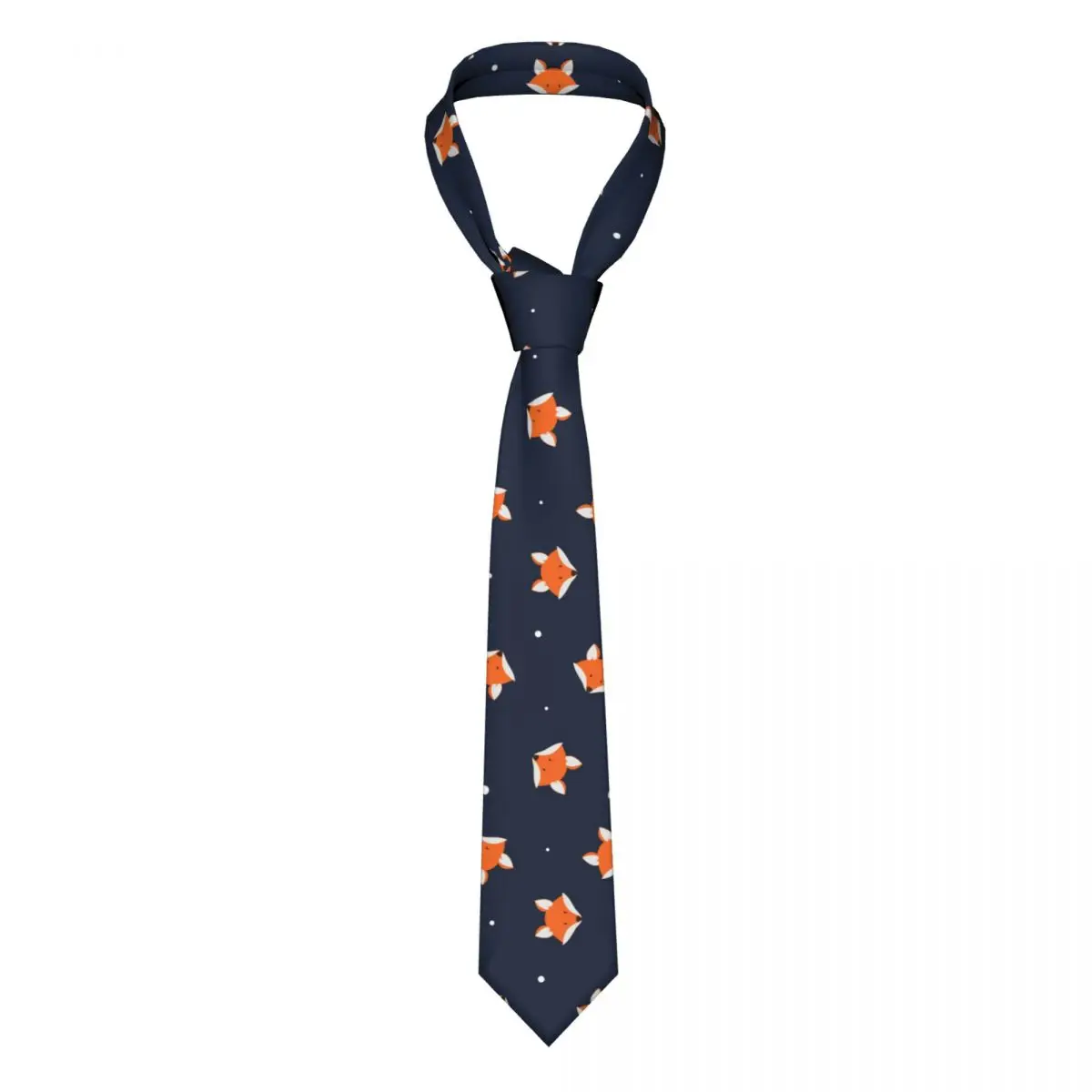 

Cute Orange Fox Cartoon Necktie Unisex Fashion Polyester 8 cm Wide Animal Neck Tie for Men Shirt Accessories Cravat Cosplay