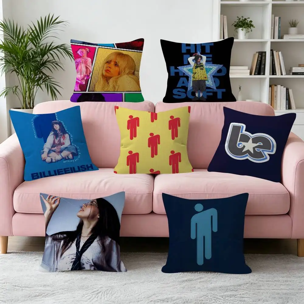 Singer Billie Eilish album Cushion Cover Pillowcase Upholstery Sofa Throw Pillow Home Decor Pillowcas