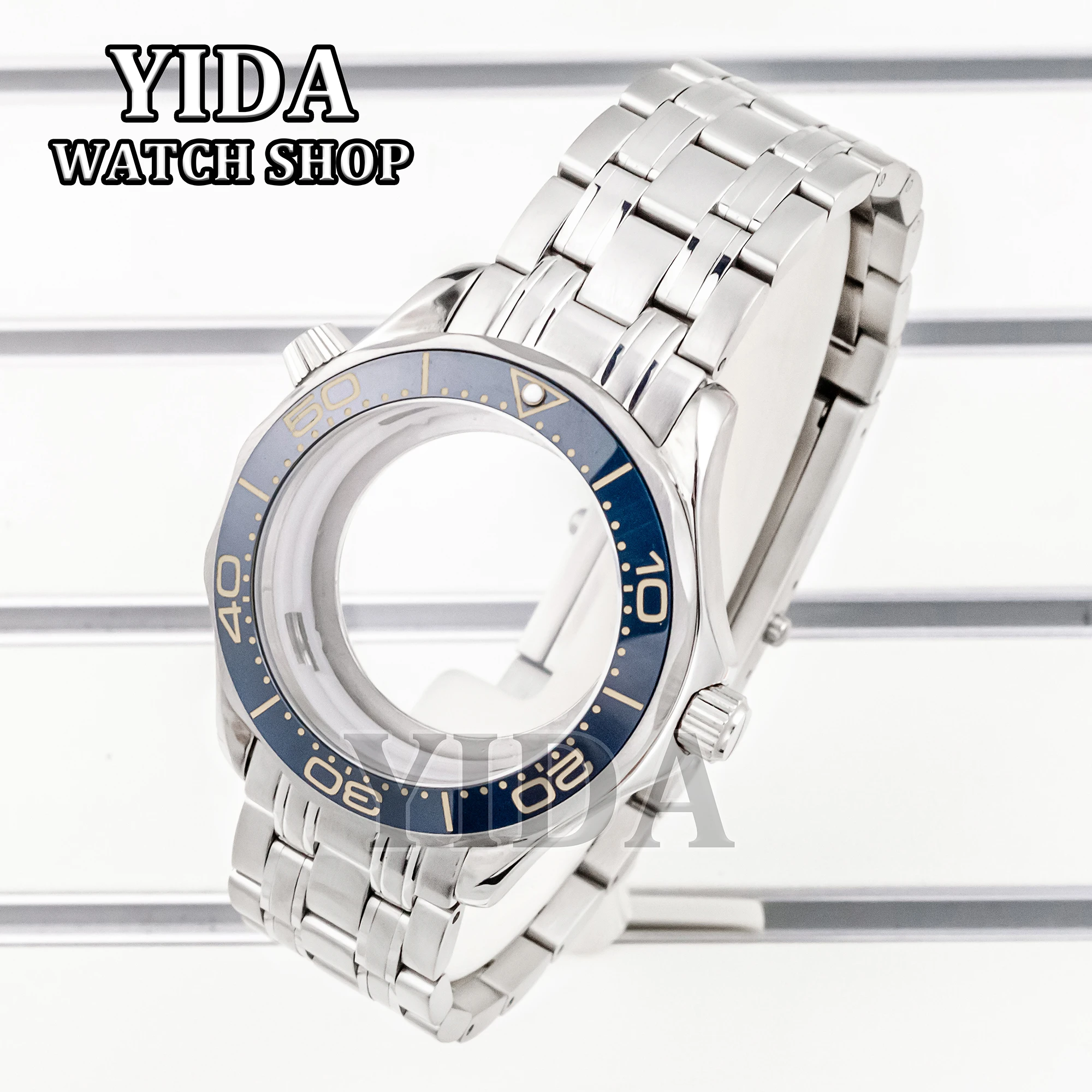 NH35 41mm Stainless Steel Watch case Band 31MM Dial Sapphire Crystal Watch Accessories For Seamaster 300 NH36 Movement Parts