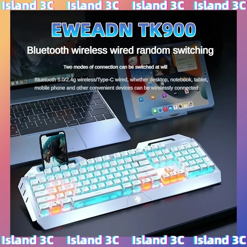 

EWEADN TK900 Wireless Bluetooth Mechanical Keyboard Tri-mode RGB Hot-swap Backlight E-sports Gaming PC Laptop Accessories Gifts