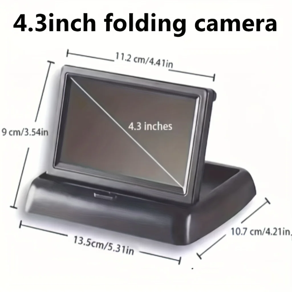 4.3-Inch Car Rearview Camera Monitor Kit, Featuring Night Vision for Backup Camera Parking Assistance