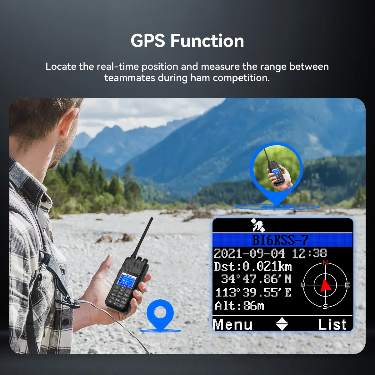 Retevis Ailunce H1 DMR Walkie Talkie Long Range Amateurfunk UHF VHF Kommunikation Zwei-Wege-Radiosender FM GPS APRS – Detail 6