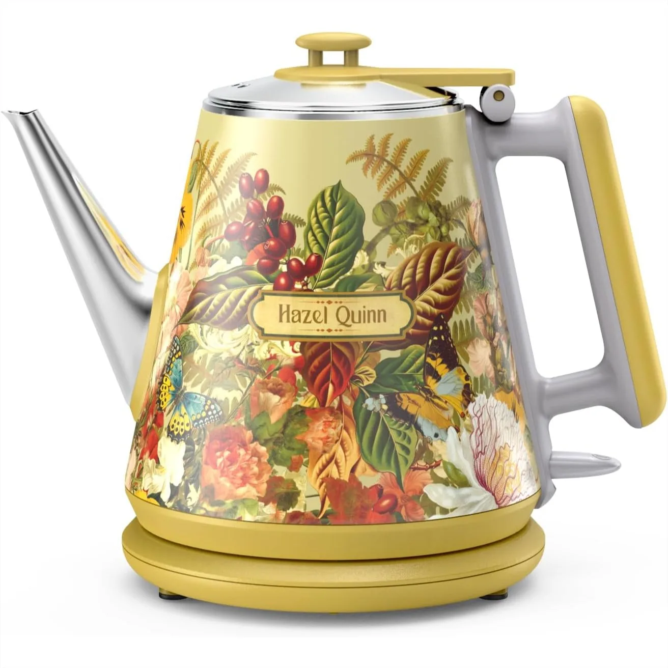 

Retro Electric Kettle 1L 34oz, Double Wall 304 Stainless Steel, 800W Fast Boiling, Cordless Auto Shut-Off