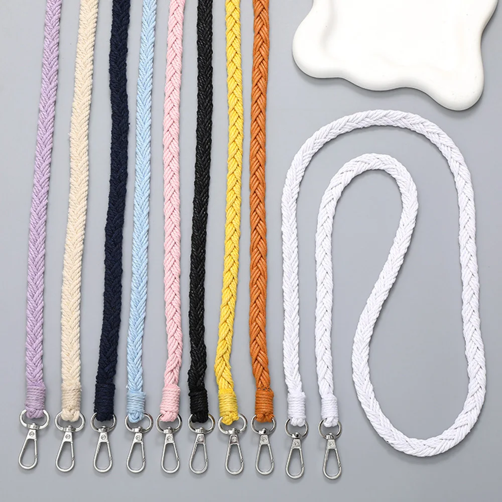 

Female Striped Handbag Braid Straps 66/67cm Women Solid Color Woven Bag Strap Anti-loss Handmade Shoulder Rope Lanyard