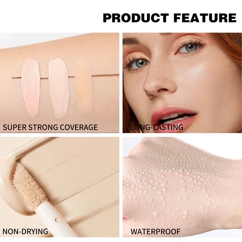 防水マットリキッドコンシーラークリームメイクアップ保湿カバーにきびくまファンデーション顔輪郭化粧品
