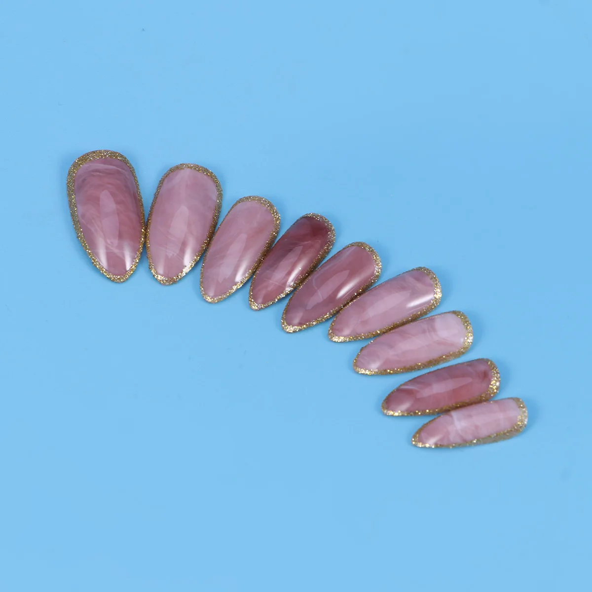 

24Pcs False Nail Tips Pointed Short Pink Sturdy DIY Nail Art Accessories Creative Safe Use False Nails