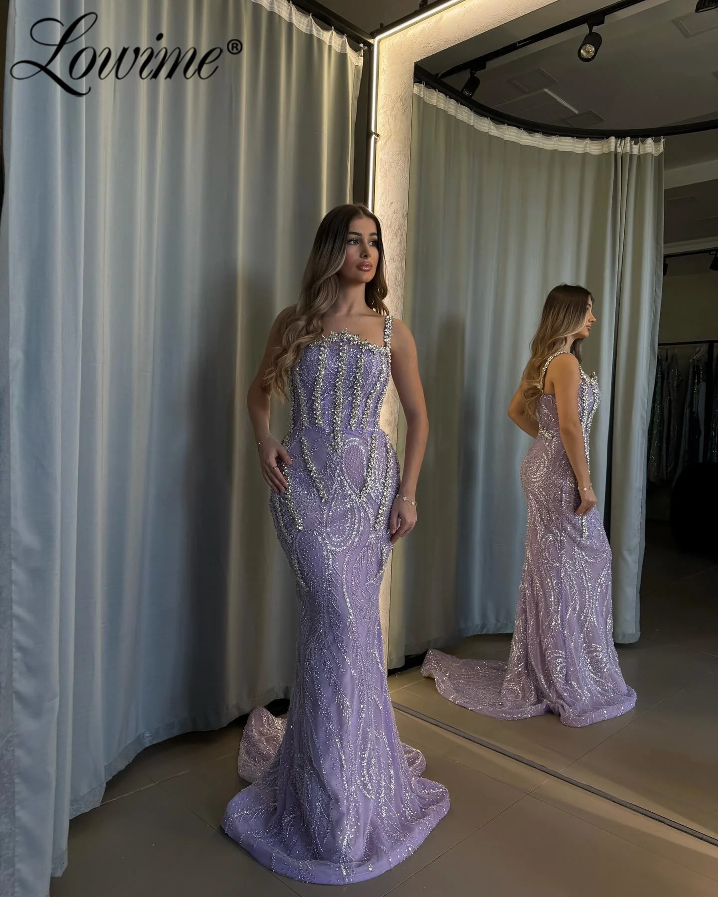 Sparkly Crystals Wedding Party Dress Arabic Women Evening Luxury Dress 2024 Mermaid Prom Dresses Sequined Abendkleider Customize