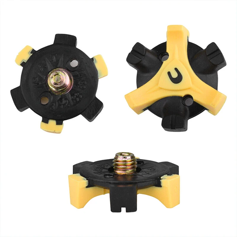 Golf Shoe Spike 14-Pack Black and Yellow C-Screw Quick-Fastening Wear-Resistant Durable Spike Remover