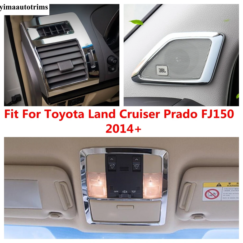 

Chrome Pillar A Speaker / Read Light / Dashboard Air Vent Cover Trim Accessories For Toyota Land Cruiser Prado FJ150 2014 - 2020