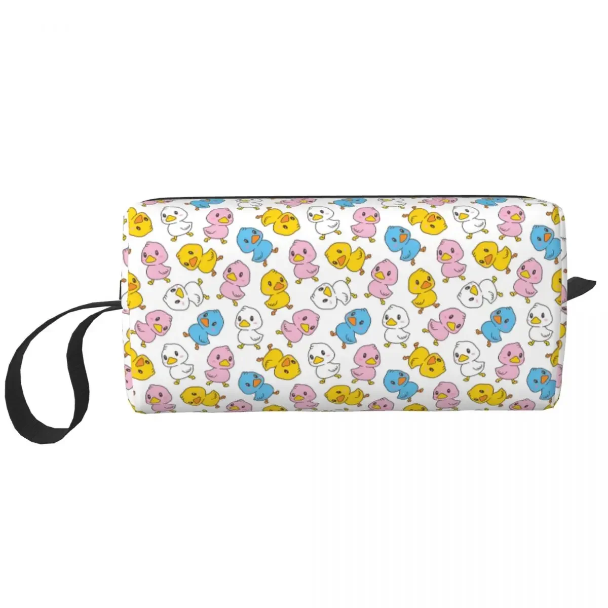 Custom Cartoon Duck Walking Pattern Cosmetic Bag Women Large Capacity Makeup Case Beauty Storage Toiletry Bags Dopp Kit Case Box