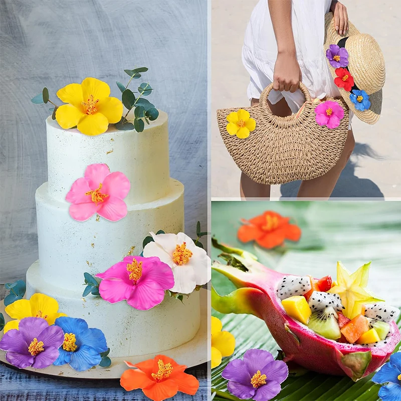 5/10 Stück künstliche Blumen, 9 cm, künstliche Blumen, Sommer, Hawaii, tropischer Strand, Geburtstagsfeier, Hochzeit, Tischdekoration, DIY-Haardekoration – Detail 6