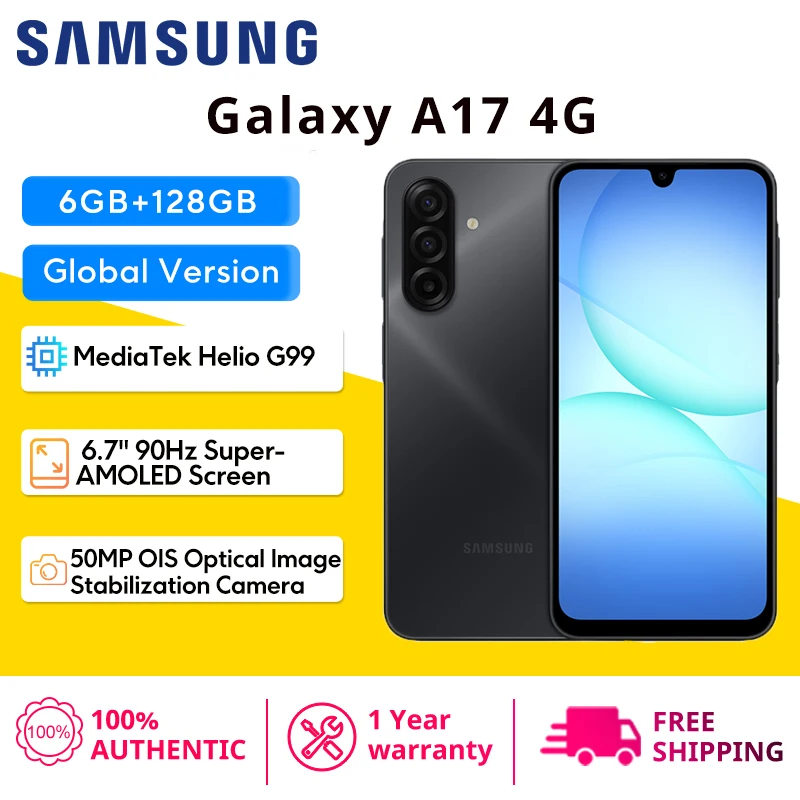 Global Version Samsung Galaxy A17 4G MTK G99 Smartphone 5000mAh Battery 50MP OIS Camera 6.7
