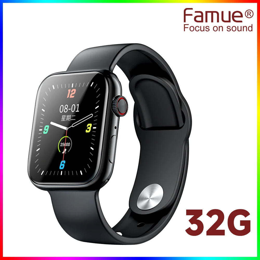 Диктофон Famue в стиле часов, MP3-плеер со съемным ремешком, Bluetooth 5.3, HD-шумоподавление, подвесная конструкция на шею 32G