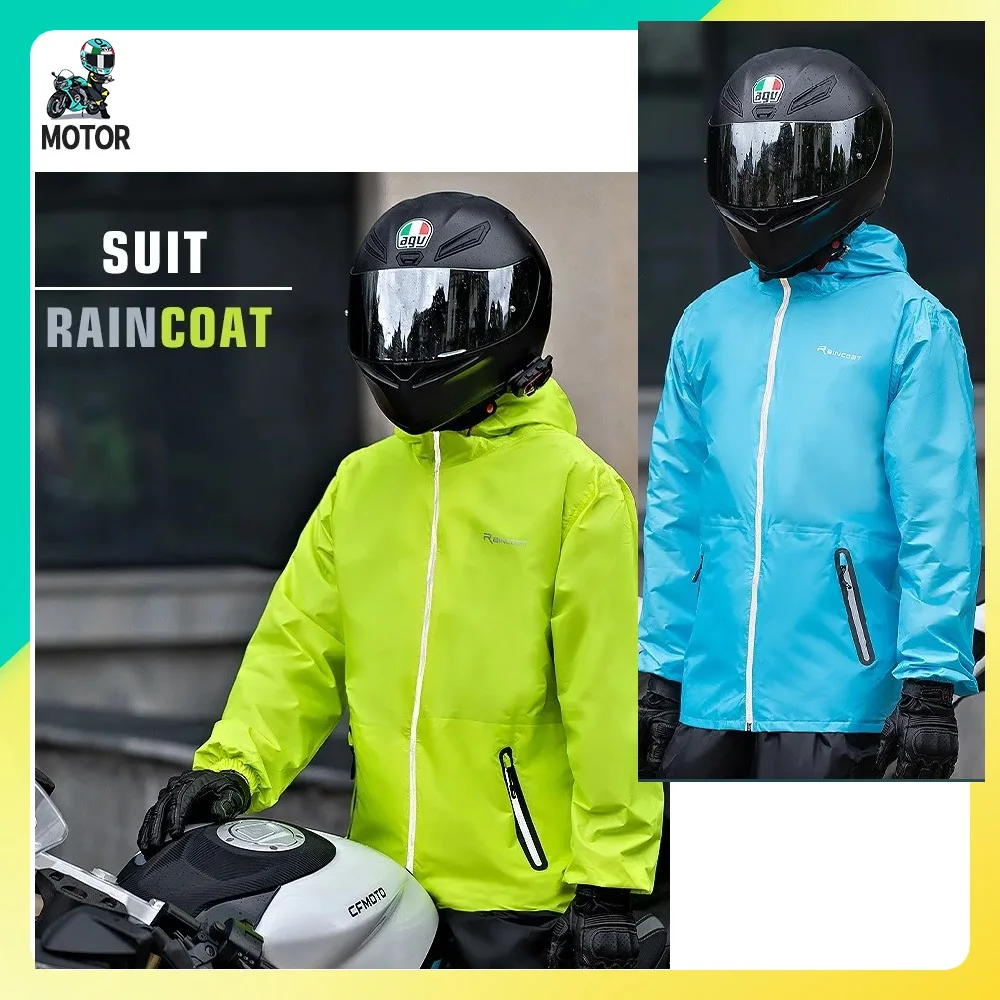 Motorcycle Raincoat Suit Rainstorm Prevention Ultra-thin Jacket Summer Long Body Rain Protection Riding Sun-protective Clothing