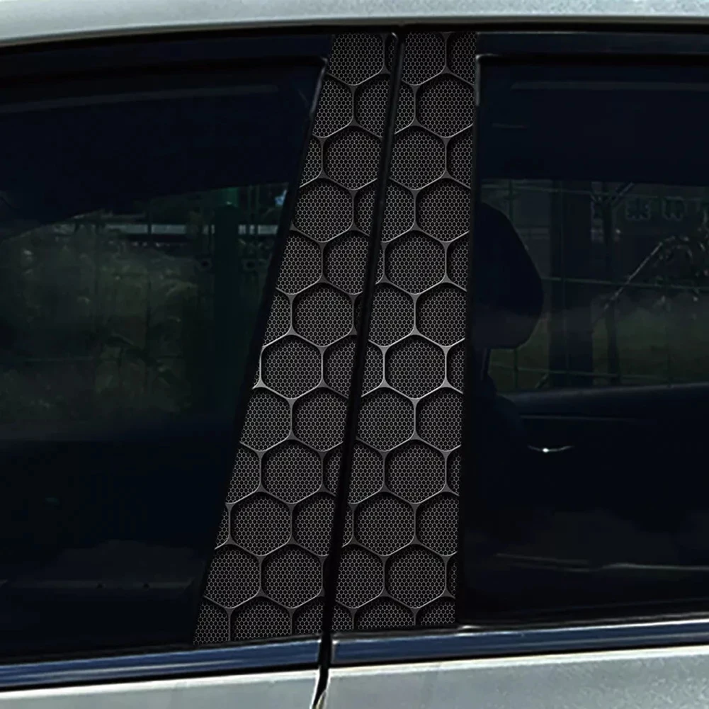 

2x for Honeycomb Style Waterproof Decal Stickers for Car B Pillar Door Posts Enhancing Vehicle Exterior Appearance