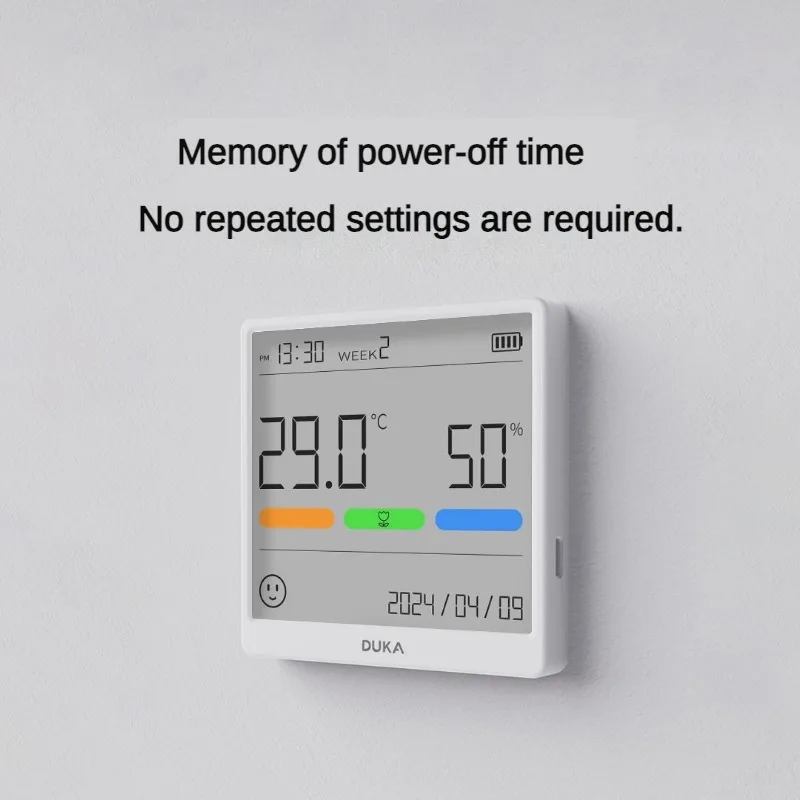 Xiaomi Duka THSE Temperature Humidity Meter Indoor Clock Household High-precision Home Office Desktop Table LCD Digital Clock