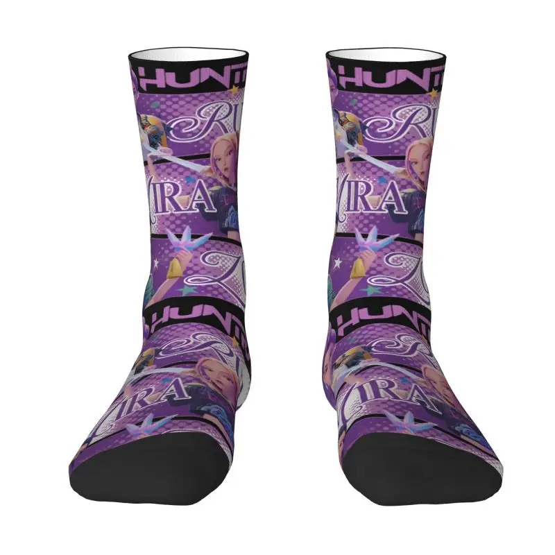 

Cute Men's Kpop Demon Hunters Huntrix Dress Socks Unisex Warm Breathbale 3D Printing Crew Socks
