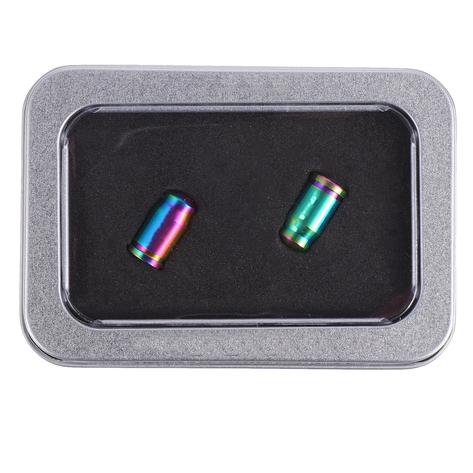 

2 pcs Tire Valve Caps Durable Safe Long Time Use Fine Workmanship TC4 Titanium Alloy Bike Air Nozzle Stem Dust Covers