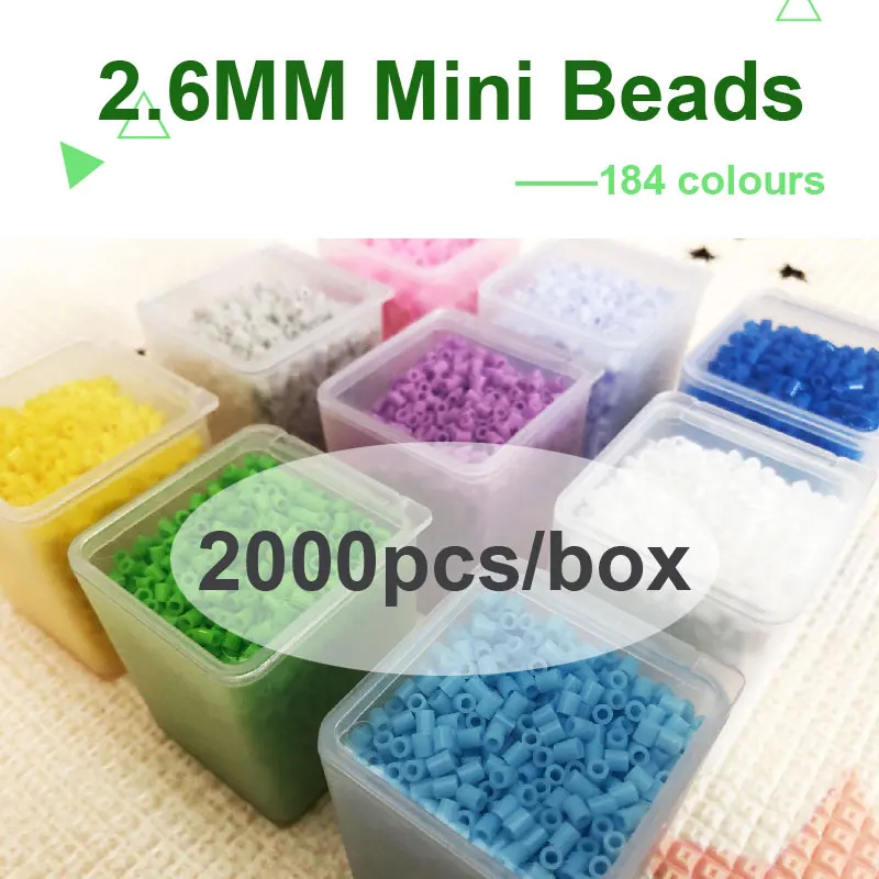 225colours #L Yantjouet 2.6mm Mini beads 2000pcs/box Hama Beads Perler Beads Easy to Store For Kids Iron Beads High Quality