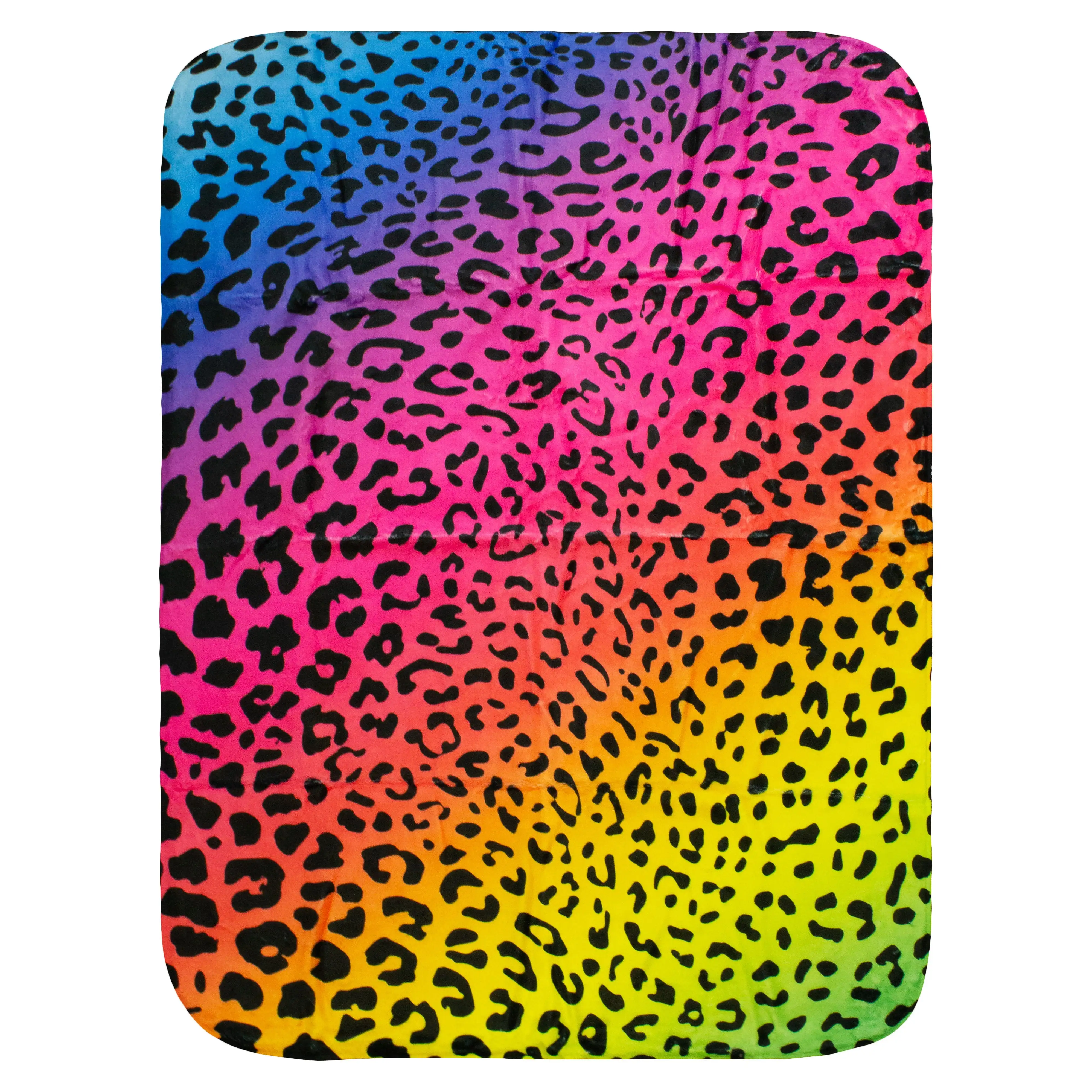 

Everything Comfy Leopard Print Decorative Throw Blanket, 42 X 60, Rainbow Gradient/Black
