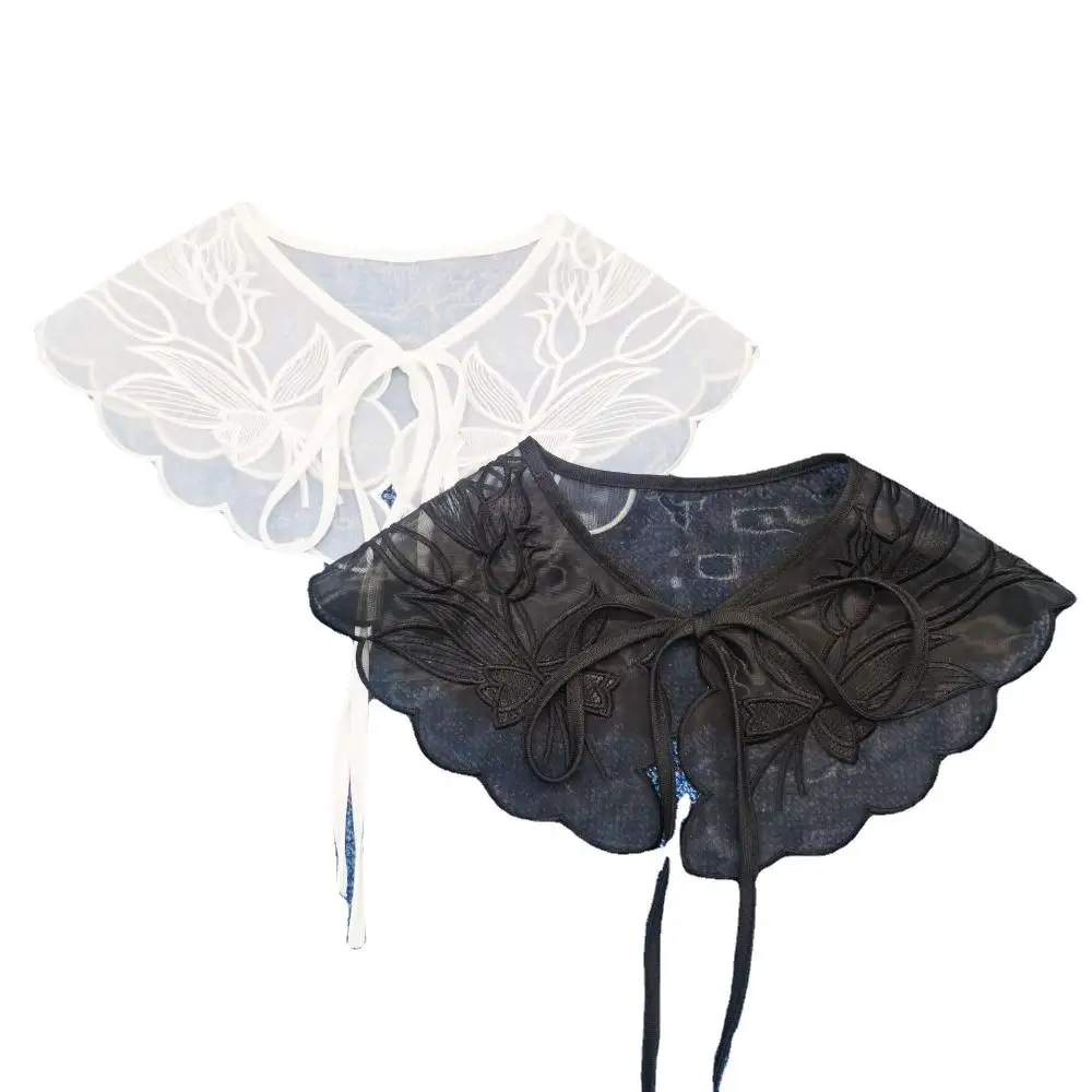 Detachable Scarf Shawl Decoration Lace Embroidered Shirt Fake Collar Clothes Accessories Blouse False Collar Cloud Shoulder