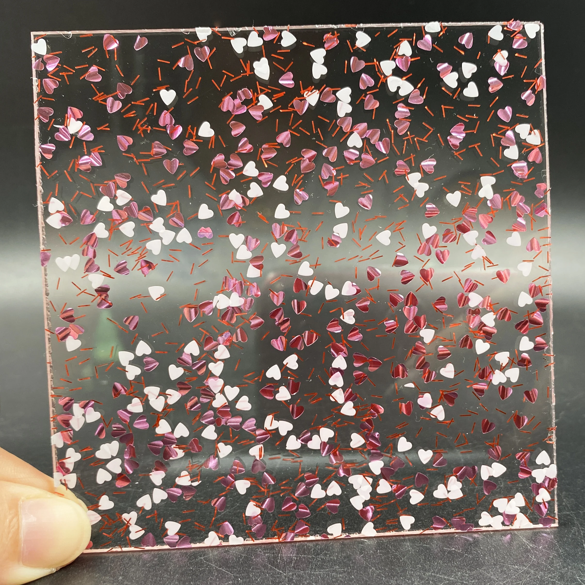 3MM Thickness 2PCS Double-sided Irregular Glitter Crystal Sequins Acrylic Sheet/Plexiglass/PMMA For DIY Crafts/Hanging Ornaments