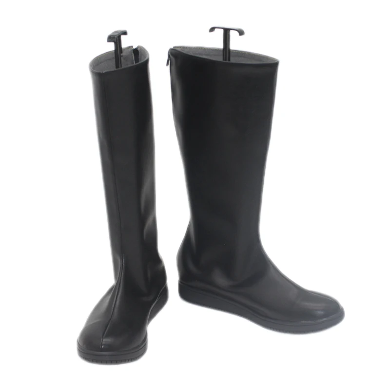 Buty do kostiumu Mulan Shan Yu, czarne, ręcznie robione, ze skóry ekologicznej, na Halloween, buty imprezowe.