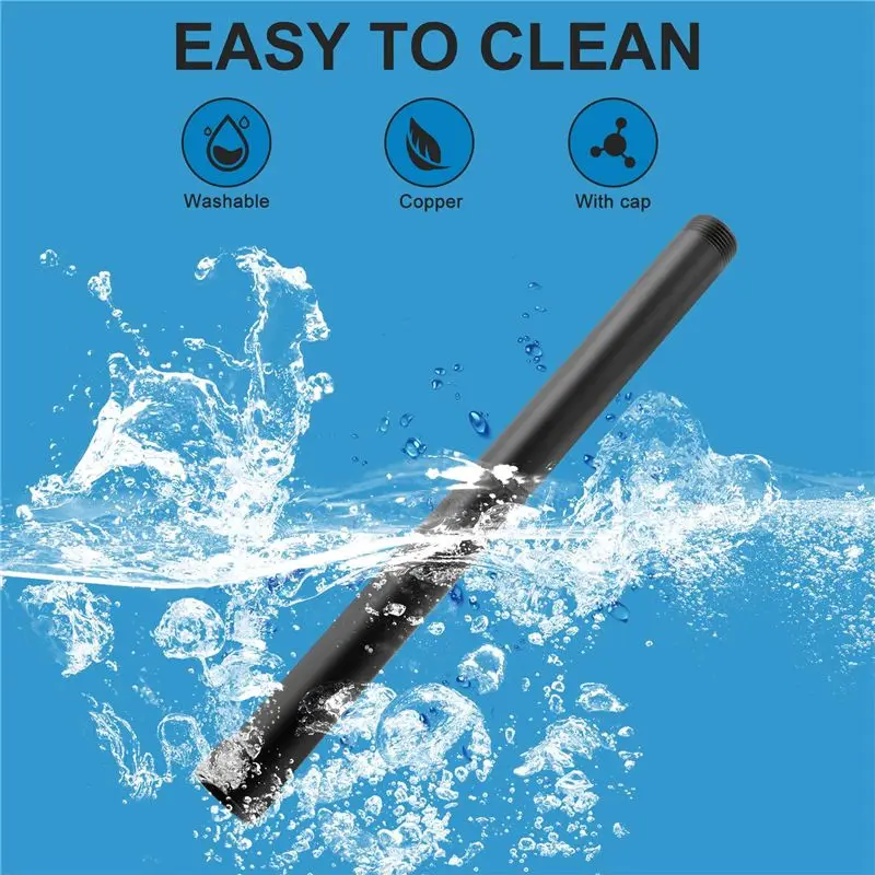 A04G-Black Shower Extend Pipe 30Cm Length Shower Mixer Pipe Brass Shower Pipes Bath
