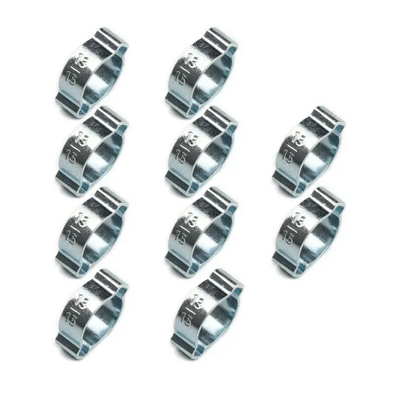 60Pcs Double Ear Clamps O Clips-Crimp O Clip Air Silicone Petrol Fuel Hose Pipe