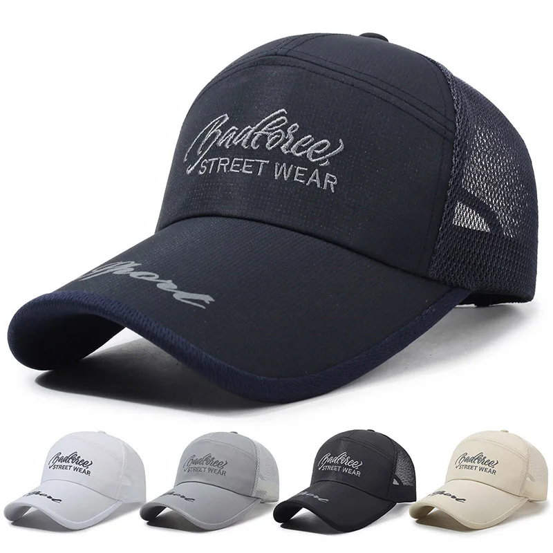 

Summer Thin Cap Breathable Meh Protection Fihing Sun Hat Middle Aged Sunhade Baeball Cap