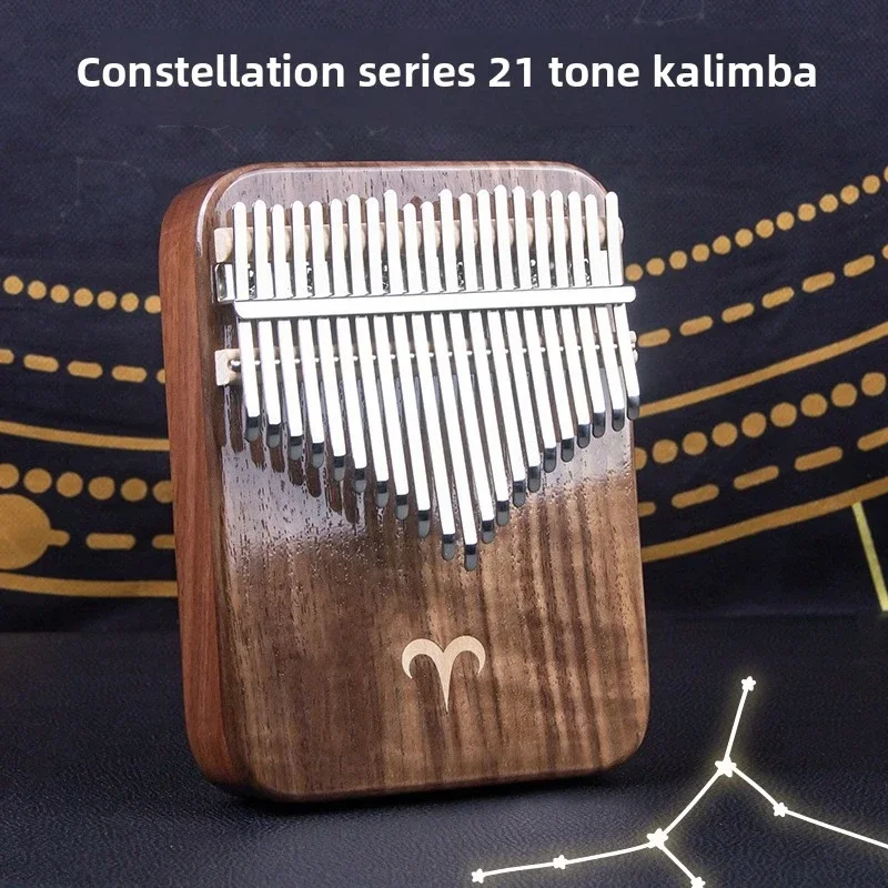 21-Tone thumb piano 12 constellations black walnut beginner box finger piano
