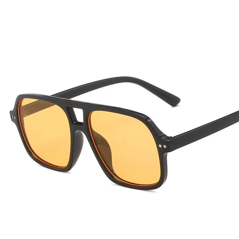 

2023 New Mens Fashion Double Bridge Sunglasses Big Fram Vintage Glasses Personality Tea Blue Gray Color Sun Glasses for Men