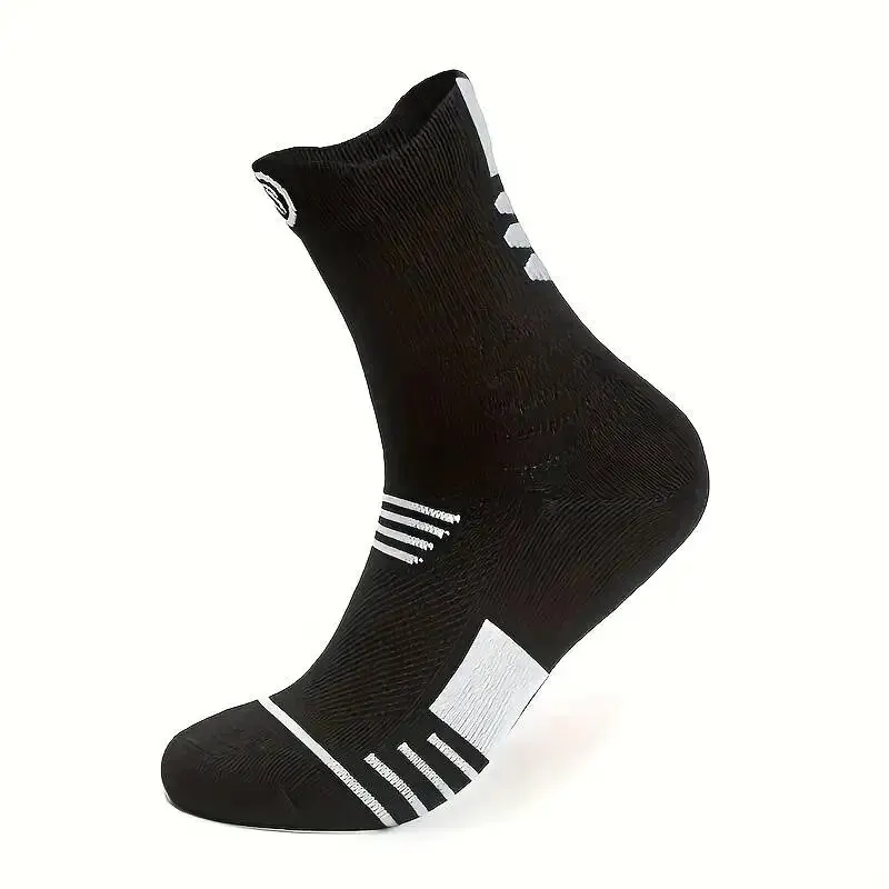 3 Pairs Men's Comfort Fit Cushion Performance Athletic Crew Socks For Outdoor Sports