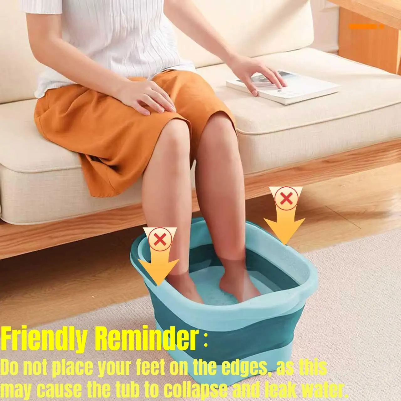 Foldable Foot Bath Tub Plastic Bucket with Handle for Soaking Feet Massage Acupoints Pain Relief Home Pedicure And Spa Care