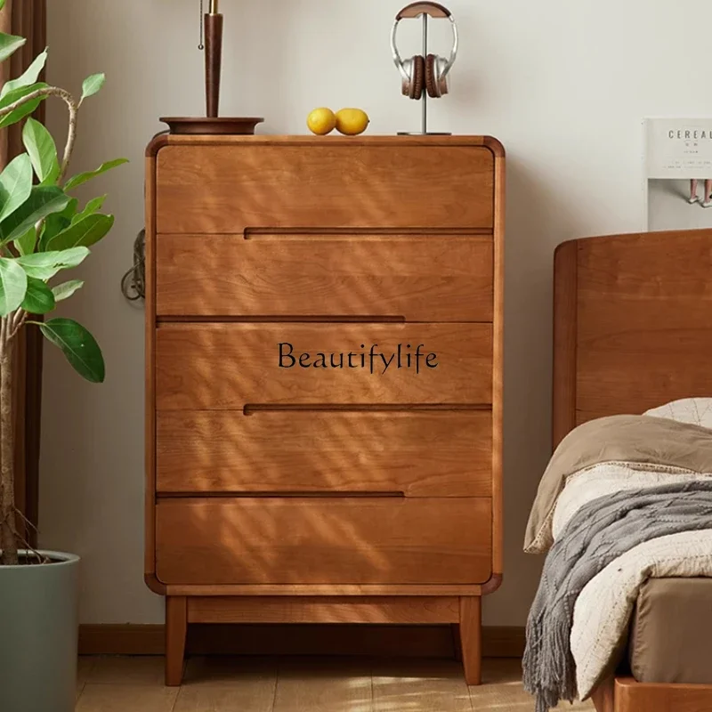 

LD6LD6Cherry wood falling cloud chest, Nordic Japanese modern simple living room locker