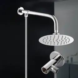 Wall Mounted Shower Head Rack Stainless Steel Shower Head Mount Base Extension Pipe Arm Bracket Wall Shower Head Extension Pipe