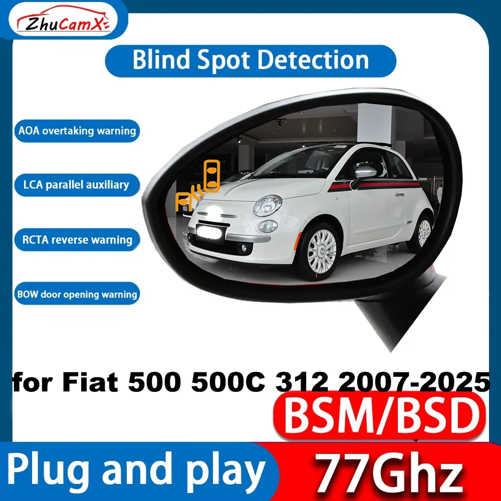 for Fiat 500 500C 312 2007-2025 Blind Spot Assist Monitor Monitoring Detection BSM BSA BSD System 77Ghz Millimeter Wave Radar