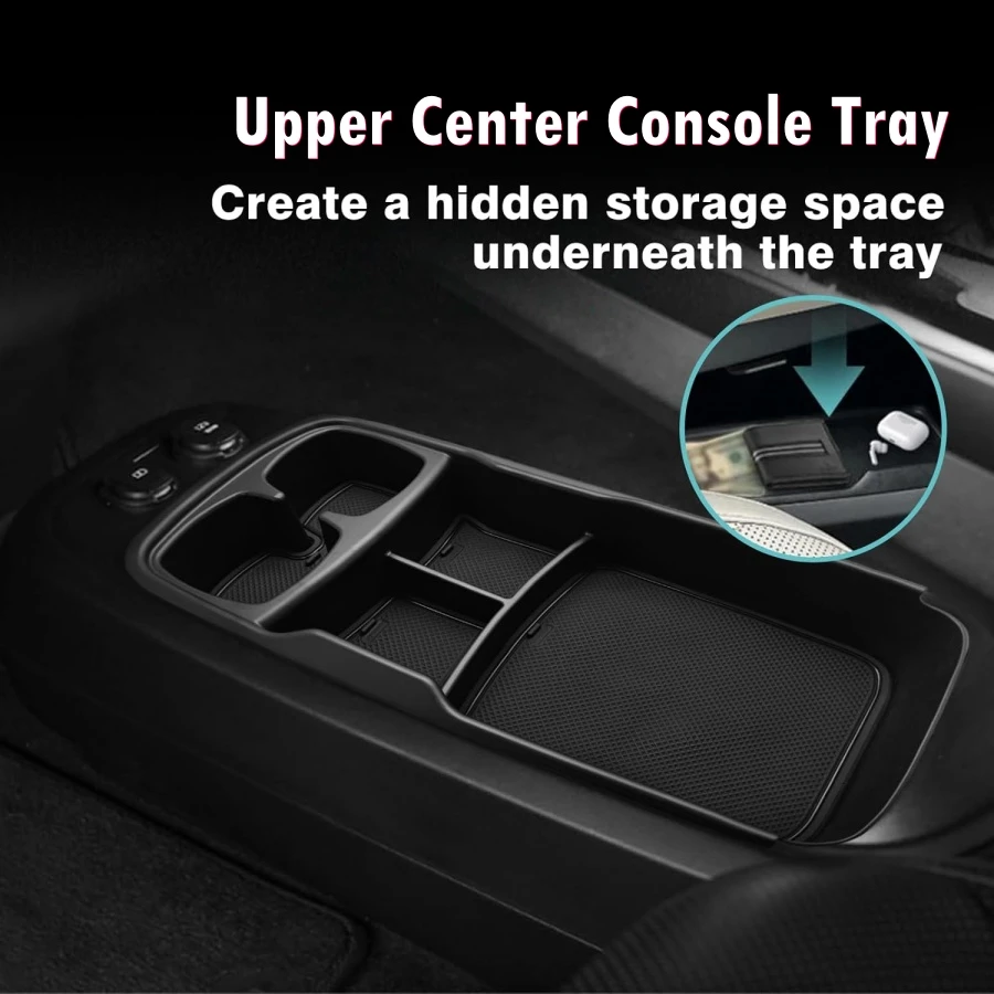 Lower Center Console Organizer Tray For Kia EV6 2023 2024 Armrest Storage Box Cup Holder ABS Material Interior Accessories