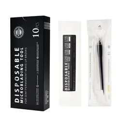 New 5/10/50PCS Sterilized Permanent Makeup Eyebrow Tattoo Tools 0.15/0.18mm Disposable Microblading Pen with U Blades