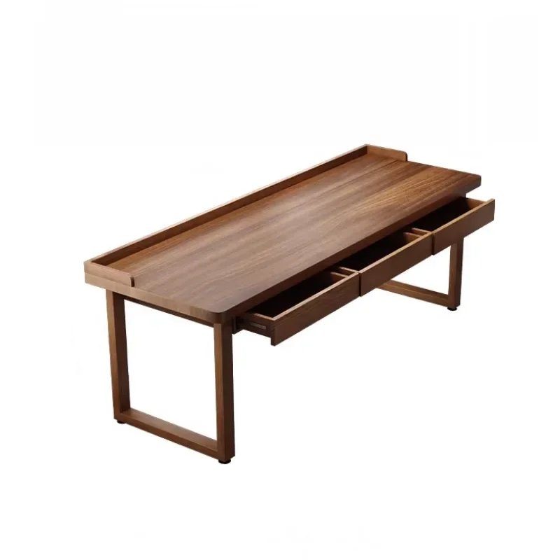 Solid wood desk with drawers Home retro computer desk Bedroom