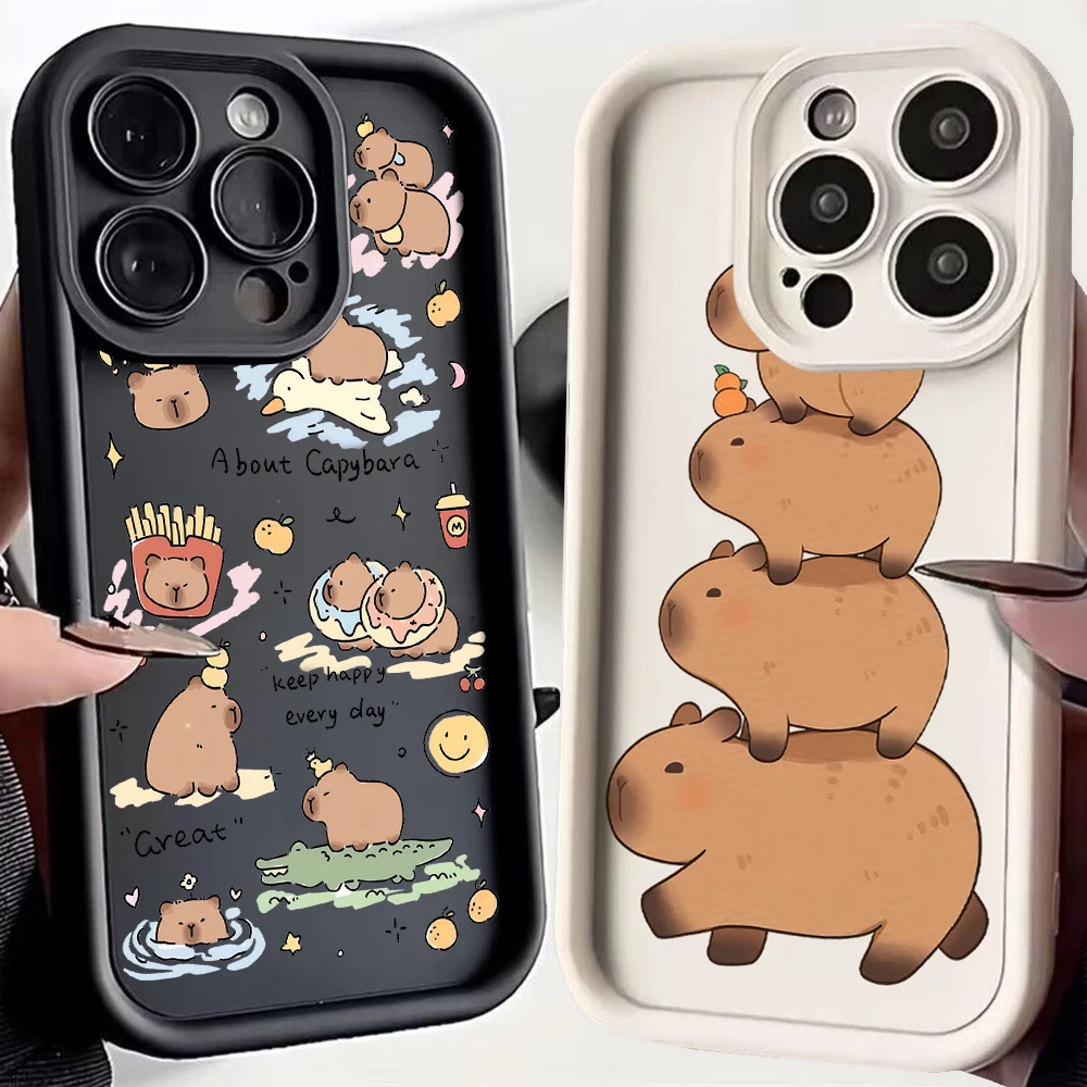 Funny Cartoon capybara Phone Case for OPPO Realme 12 8 8i 7i 11 C11 C12 C15 C20 C21Y C31 C33 C35 C53 C55 4G 5G Cover